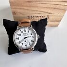 Men Women New Shinola Runwell White Dial With Brown Leather Strap Watch 41mm
