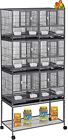 TRIPLE Stacker With Center Divided Breeder Breeding Nest Doors Bird Rolling Cage