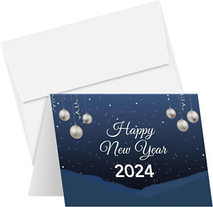 2024 Happy New Year Cards and Envelopes | Elegant Christmas, Holidays, Xmas, New