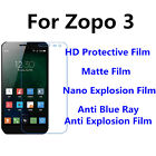 3pcs For Zopo 3 Matte/Nano Explosion/High Clear Screen Protector