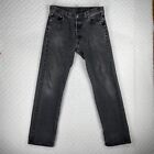 Vintage Levis 501 Jeans Mens Black 36x34 Button Fly Sun Faded Hole Made In USA