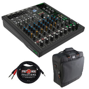 Mackie ProFX10v3+ 10-Channel Analog Mixer w/ Mixer Bag and Stereo Cable Bundle