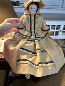 Antique 18” German China Head Doll w/Old Body and Clothes EXCELLENT CONDITION
