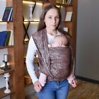 Woven baby carrier wrap brown organic cotton for newborn to toddler onesize