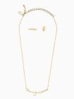 AUTHENTIC KATE SPADE cats meow necklace and studs bundle in gold NWT~!