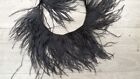 ostrich feather fringe on string ,heavy weight ,black ,sold by yard