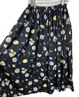 Vintage Black Floral Cottage Core Maxi Skirt Plus Size 2X 3XBoho Prairie Elastic