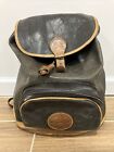 Vintage Eddie Bauer Black And Brown Leather Backpack