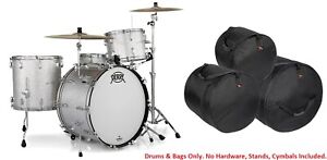 Pearl President Deluxe Silver Sparkle 3pc Kit Drums Bags 24x14 13x9 16x16 Dealer