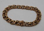 14k Gold Double Link Charm Bracelet Scrap Wear 28.5 Grams Vintage