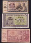 New Listing1945 - 1964 Korun Czechoslovakia Lot 3 Vintage Paper Money Banknotes Collection