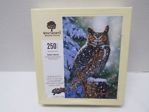 WENTWORTH Wooden Puzzle SILENT WATCH Great Horned Owl Snow 250 Pieces Missing 2