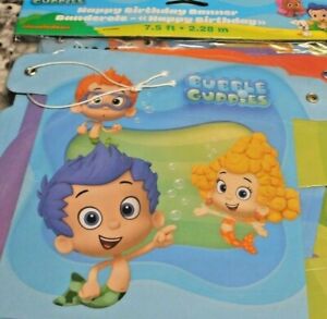 2 Bubble Guppies Happy Birthday Banner Party Decor  Decoration Nickelodeon