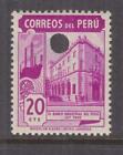 PERU, 1938 20c. Purple, Bank of Peru, Waterlow Punched Proof, perf., mnh.