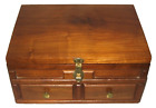 VtG Midcentury Dresser Top Solid Walnut 2-Drawer Lidded-Lift Large Jewelry Box