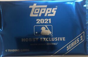 2021 Topps Baseball Series 2 Sealed Silver Exclusive Hobby Pack 4 Cards