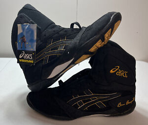 Vintage 1997 Asics Bruce Baumgardner Black Yellow Wrestling Shoes NWT Sz 9 Baums