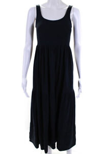 Theory Womens Scoop Neck Full Length Tank Dress Navy Blue One Size