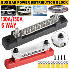 12V Terminal Block Bus Bar & 2x 12 Cover Distribution Bus Bar Auto Boat Power AA