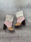 Katy Perry Evelyn Peep Toe Suede Heeled Boots Size 7