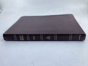 NIV 1984 Large Print Thinline Bible Indexed 1996 Burgundy Bonded Leather OOP 84