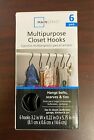 (6-Pack) MAINSTAYS ~ HEAVY DUTY Multipurpose STEEL S Hooks Closet Hanger Set