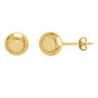 14K Real Yellow Gold Ball Stud Earrings With Sturdy Backs