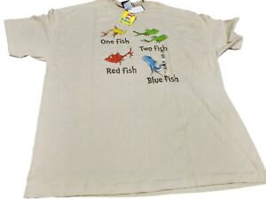 NWT new Vintage 2001 Dr Seuss One Fish Two Fish Red Fish Blue Fish T Shirt XXL