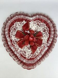 Vintage RED Valentine Chocolate Candy Heart Box  15 1/2” Nice!