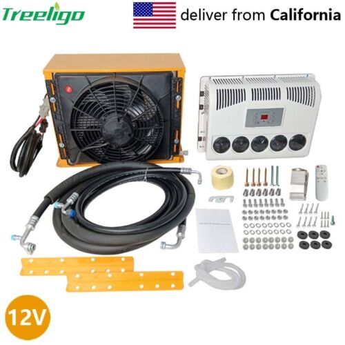 Truck Air Conditioner Kit 12V Electric Excavator AC Unit fit Engineering Vehicle