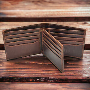 RFID Blocking Slim Thin Bifold Credit Card ID Vintage Leather Wallet for Men...