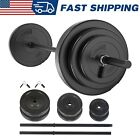 Rubber Adjustable Barbell Weight Set 45lb Fitness Weights Lifting for Home Gym