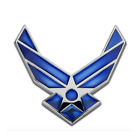 3D Metal Badge US Air Force USAF Blue Wings Car Emblem Sticker Decal (Air Force)