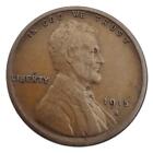 1915-S Lincoln Wheat Cent Penny F Fine Copper