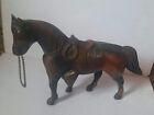 Vtg 1950's Cast Metal Copper Bronze Toned Horse Saddle Figurine
