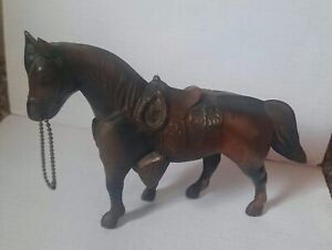 New ListingVtg 1950's Cast Metal Copper Bronze Toned Horse Saddle Figurine