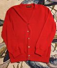 Vintage Arnie Arnold Palmer Cardigan Sweater Bright Red Acrylic Size Large Mens