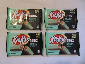 (4) Kit Kat Duos Mint & Dark Chocolate King Size Candy Bars 3 Oz Each KitKat ^