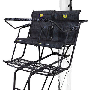 Hawk Big Denali Steel 18' 2-Man Ladder Treestand with Safe-Tread Steps (2 Pack)