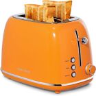2 Slice Toaster Retro Stainless Steel Toaster with Bagel,Cancel,Defrost Function
