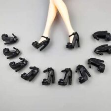 6pairs/lot Black High Heel 1/6 Doll Shoes Accessories Office Lady Sandals 11.5
