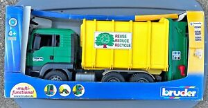 BRUDER GERMANY MAN TGS RECYCLING GARBAGE YELLOW TRUCK  1:16 SCALE NEW IN BOX