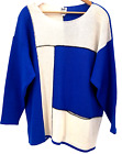 Vintage Wearable Art to Wear Lagenlook Color Block Helen Hsu Tunic Sweater Large