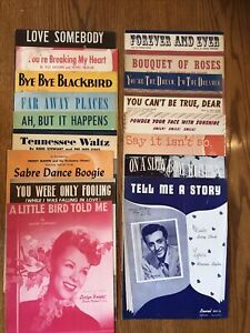 Lot of Vintage Piano Sheet Music  From 1948 - Bye Bye Blackbird - 17 Titles