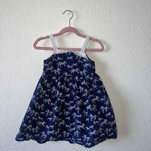 Toddler Girls Size 4T Navy Blue Gymboree Zebra Dress