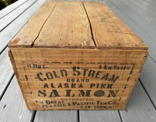 New ListingRare Vintage Cold Stream Pink Salmon Crate New York, NY