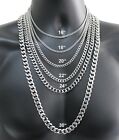 Stainless Steel Cuban Curb Chain Silver 16