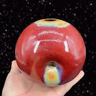 Studio Art Pottery Vase Multicolor Round Abstract Shape Signed by Artist 4.5”T