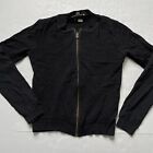 CAbi Sweater Womens S Black Full Zip Open Knit Cardigan Bomber 201