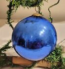 New ListingLarger bright Blue glass Kugel Christmas Ornament. Early 1900s  German Orn. 4